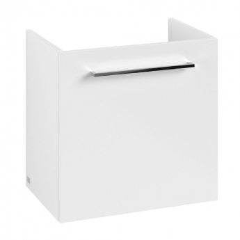 Villeroy & Boch Avento Wall Hung Vanity Unit LH with Basin 550mm Wide - Brilliant White with Chrome Handle