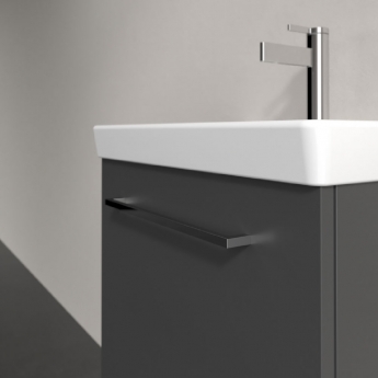 Villeroy & Boch Avento Wall Hung Vanity Unit LH with Basin 550mm Wide - Graphite with Chrome Handle