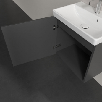 Villeroy & Boch Avento Wall Hung Vanity Unit LH with Basin 550mm Wide - Graphite with Chrome Handle