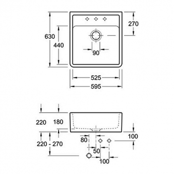 Villeroy & Boch Butler 60 1.0 Bowl Ceramic Kitchen Sink 595mm L x 630mm W - White Alpin