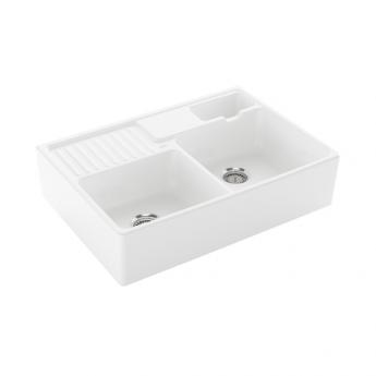 Villeroy & Boch Butler 90 1.75 Bowl Ceramic Kitchen Sink 895mm L x 630mm W - White Alpin