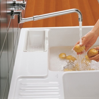 Villeroy & Boch Butler 90 1.75 Bowl Ceramic Kitchen Sink 895mm L x 630mm W - White Alpin