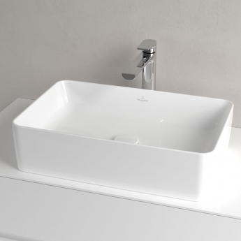 Villeroy & Boch Collaro Rectangular Sit-On Countertop Basin 560mm Wide - 0 Tap Hole