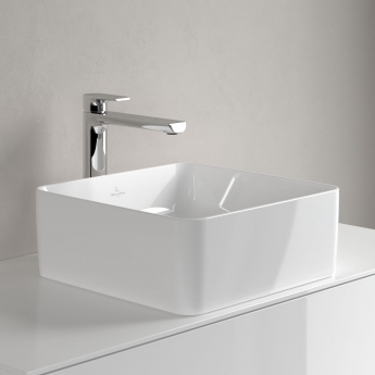 Villeroy & Boch Collaro Square Sit-On Countertop Basin 380mm Wide - 0 Tap Hole