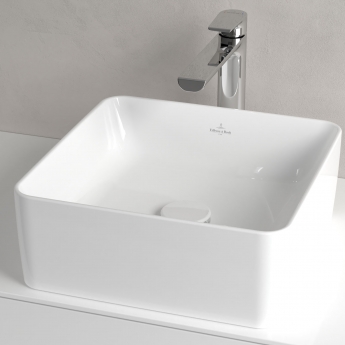 Villeroy & Boch Collaro Square Sit-On Countertop Basin 380mm Wide - 0 Tap Hole