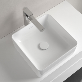 Villeroy & Boch Collaro Square Sit-On Countertop Basin 380mm Wide - 0 Tap Hole
