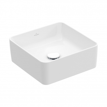 Villeroy & Boch Collaro Square Sit-On Countertop Basin 380mm Wide - 0 Tap Hole