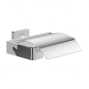 Villeroy & Boch Elements Striking Toilet Roll Holder with Cover - Chrome