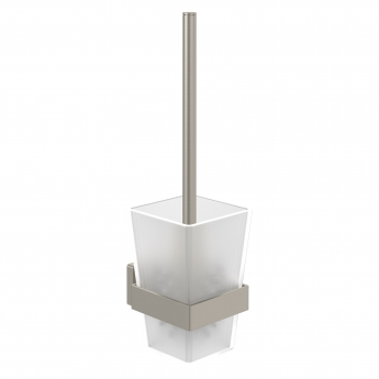 Villeroy & Boch Elements Striking Toilet Brush and Holder - Brushed Nickel Matt | Product Image