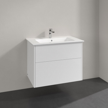 Villeroy & Boch Finero Wall Hung 2-Drawer Vanity Unit 750mm Wide - Glossy White