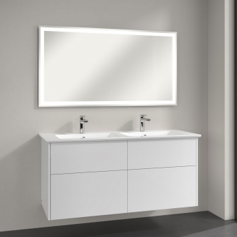 Villeroy & Boch Finero Wall Hung 4-Drawer Vanity Unit 1250mm Wide - Glossy White