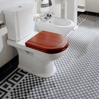 Villeroy & Boch Hommage Standard Toilet Seat and Cover with Fixed Hinge - Stained Walnut