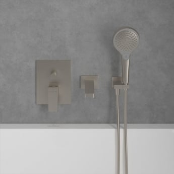 Villeroy & Boch Architectura Rectangular Concealed Shower Valve with Diverter Single Handle - Brushed Nickel Matt | Product Image