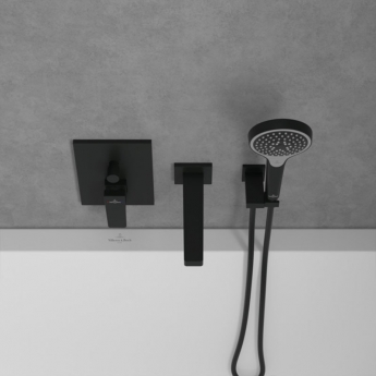 Villeroy & Boch Architectura Rectangular Concealed Shower Valve with Diverter Single Handle - Matt Black