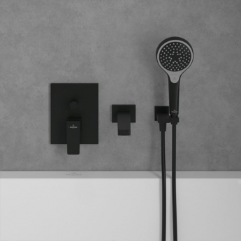 Villeroy & Boch Architectura Rectangular Concealed Shower Valve with Diverter Single Handle - Matt Black