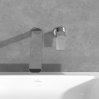 Villeroy & Boch Liberty Wall Mounted Basin Mixer Tap 211mm Spout - Chrome