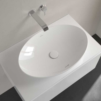 Villeroy & Boch Loop & Friends Oval Sit-On Countertop Basin 620mm Wide - 0 Tap | Product Image