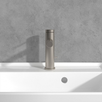 Villeroy & Boch Loop & Friends Basin Mixer Tap with Pop-Up Waste - Brushed Nickel Matt