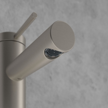 Villeroy & Boch Loop & Friends Basin Mixer Tap with Pop-Up Waste - Brushed Nickel Matt