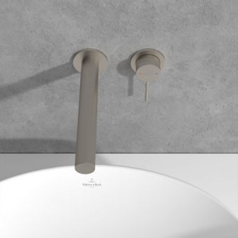 Villeroy & Boch Loop & Friends Wall Mounted Basin Mixer Tap - Brushed Nickel Matt