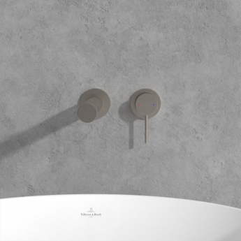 Villeroy & Boch Loop & Friends Wall Mounted Basin Mixer Tap - Brushed Nickel Matt