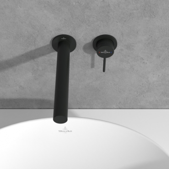 Villeroy & Boch Loop & Friends Wall Mounted Basin Mixer Tap - Matt Black