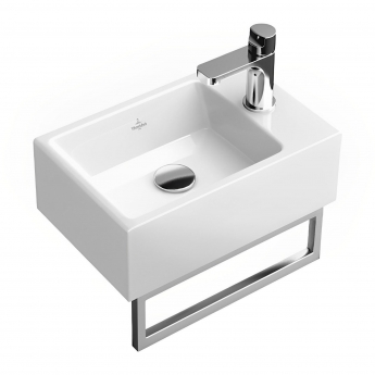 Villeroy & Boch Memento Wall Hung Basin with Towel Rail 400mm Wide - 1 Tap Hole