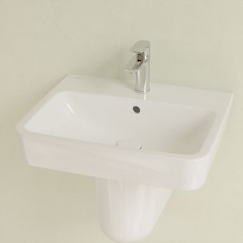 Villeroy & Boch O.novo Basin and Semi Pedestal 550mm Wide - 1 Tap Hole