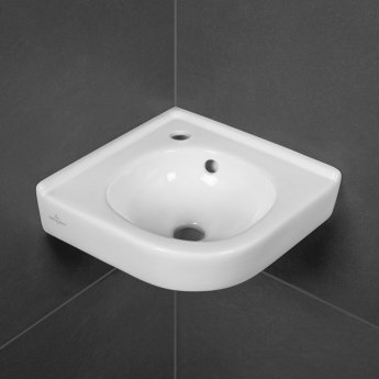 Villeroy & Boch O.novo Corner Wall Hung Basin 400mm x 320mm - 1 Tap Hole