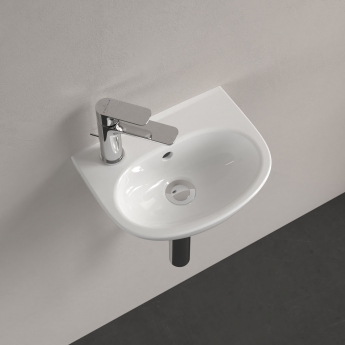 Villeroy & Boch O.Novo Lite Wall Hung Basin 360mm Wide - 1 Left Hand Tap Hole