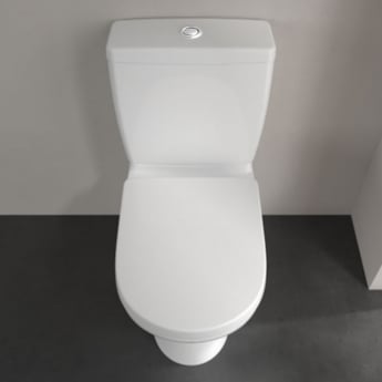Villeroy & Boch O.novo Flush-to-Wall Close Coupled Pan with Push Button Cistern White Alpin - Excluding Seat