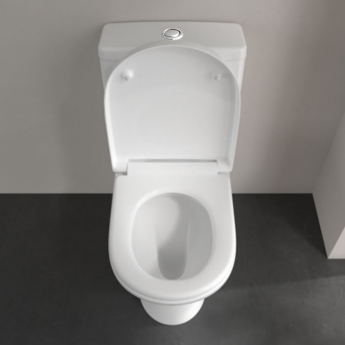 Villeroy & Boch O.novo Flush-to-Wall Close Coupled Pan with Push Button Cistern White Alpin - Excluding Seat