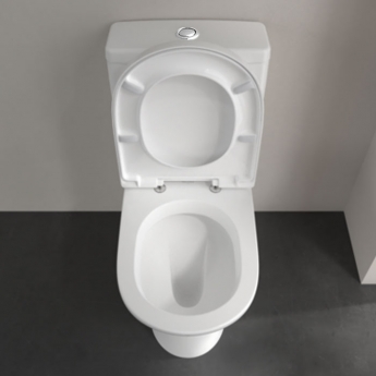 Villeroy & Boch O.novo Flush-to-Wall Close Coupled Pan with Push Button Cistern White Alpin - Excluding Seat