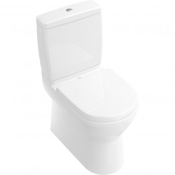 Villeroy & Boch O.novo Flush-to-Wall Close Coupled Pan with Push Button Cistern White Alpin - Excluding Seat