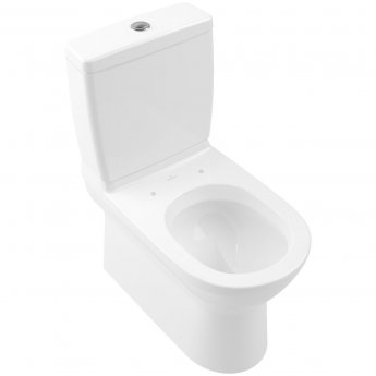 Villeroy & Boch O.novo Flush-to-Wall Close Coupled Pan with Push Button Cistern White Alpin - Excluding Seat