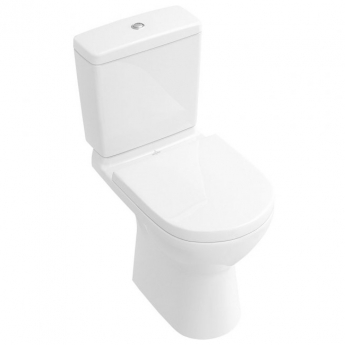 Villeroy & Boch O.novo Open Back Close Coupled Toilet with Push Button Cistern - Soft Close Seat