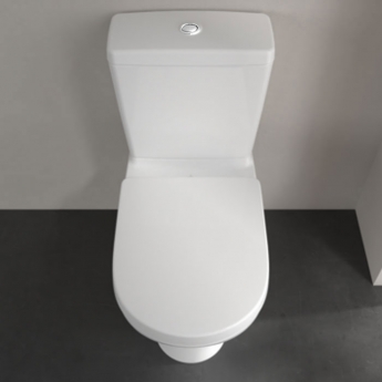 Villeroy & Boch O.novo Open Back Close Coupled Toilet with Push Button Cistern - Soft Close Seat