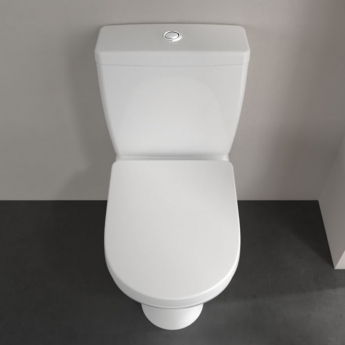 Villeroy & Boch O.novo Rimless Open Back Close Coupled Toilet with Push Button Cistern - Soft Close Seat