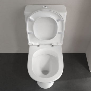 Villeroy & Boch O.novo Rimless Open Back Close Coupled Toilet with Push Button Cistern - Soft Close Seat