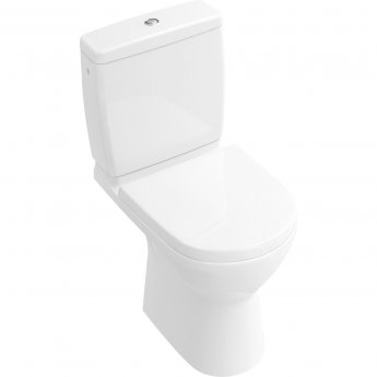 Villeroy & Boch O.novo Rimless Open Back Close Coupled Toilet with Push Button Cistern - Soft Close Seat