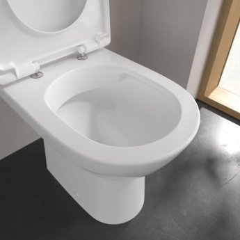 Villeroy & Boch O.novo Rimless Open Back Close Coupled Pan with Push Button Cistern White Alpin - Excluding Seat