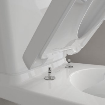 Villeroy & Boch O.novo Rimless Open Back Close Coupled Toilet with Push Button Cistern - Soft Close Seat