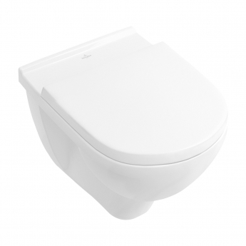 Villeroy & Boch O.novo Rimless Wall Hung Toilet with Soft Close Seat - White Alpin