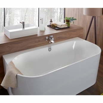 Villeroy & Boch Oberon 2.0 Double Ended Back to Wall Bath with Panel 1800mm x 800mm - White Alpin