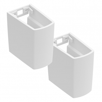 Villeroy & Boch Avento Double Basin and Semi Pedestal 1200mm Wide - 1 Tap Hole | Product Image