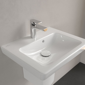 Villeroy & Boch Subway 2.0 Basin and Semi Pedestal 600mm Wide - 1 Tap Hole
