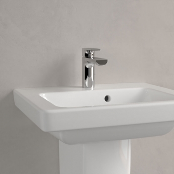 Villeroy & Boch Subway 2.0 Basin and Semi Pedestal 600mm Wide - 1 Tap Hole