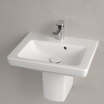 Villeroy & Boch Subway 2.0 Basin and Semi Pedestal 600mm Wide - 1 Tap Hole