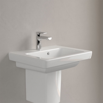 Villeroy & Boch Subway 2.0 Basin and Semi Pedestal 600mm Wide - 1 Tap Hole