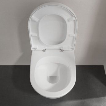 Villeroy & Boch Subway 2.0 Rimless Wall Hung Toilet with Slim Soft Close Seat - White Alpin